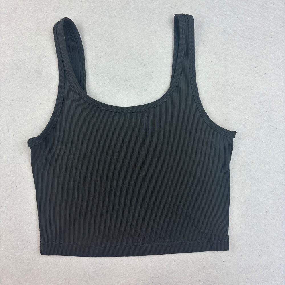 Countour by Pacsun Ribbed Crop Tank Top Women's Small Black Athletic Gym Yoga
